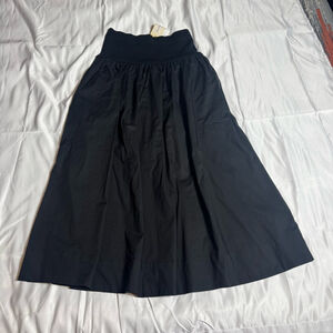 Women's LUCYPARIS Black Mary Kate Poplin Midi Skirt S